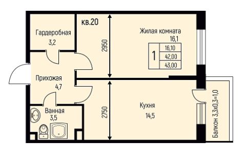 Однокомнатная в Литер 11