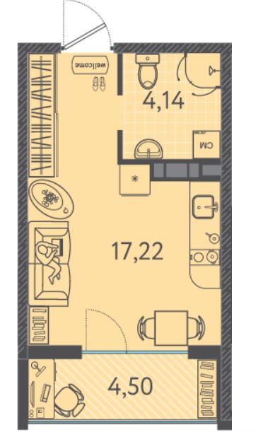 Студия в Литер 5 очередь 2