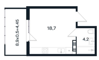 Студия в Литер 13 очередь 3
