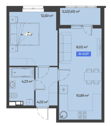 Однокомнатная в Литер 2