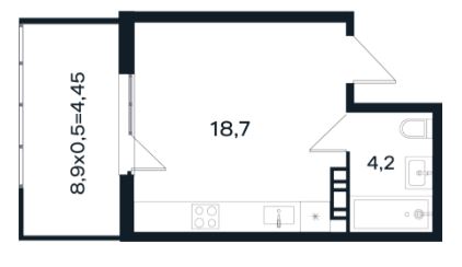 Студия в Литер 10 очередь 3