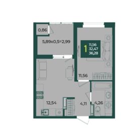 Однокомнатная в Дом 2 очередь 2 
