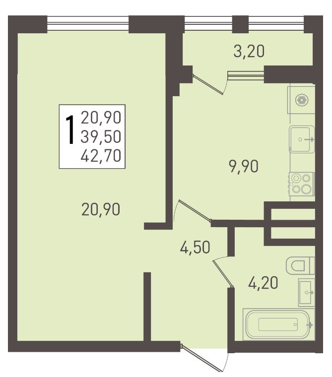 Однокомнатная в Литер 5