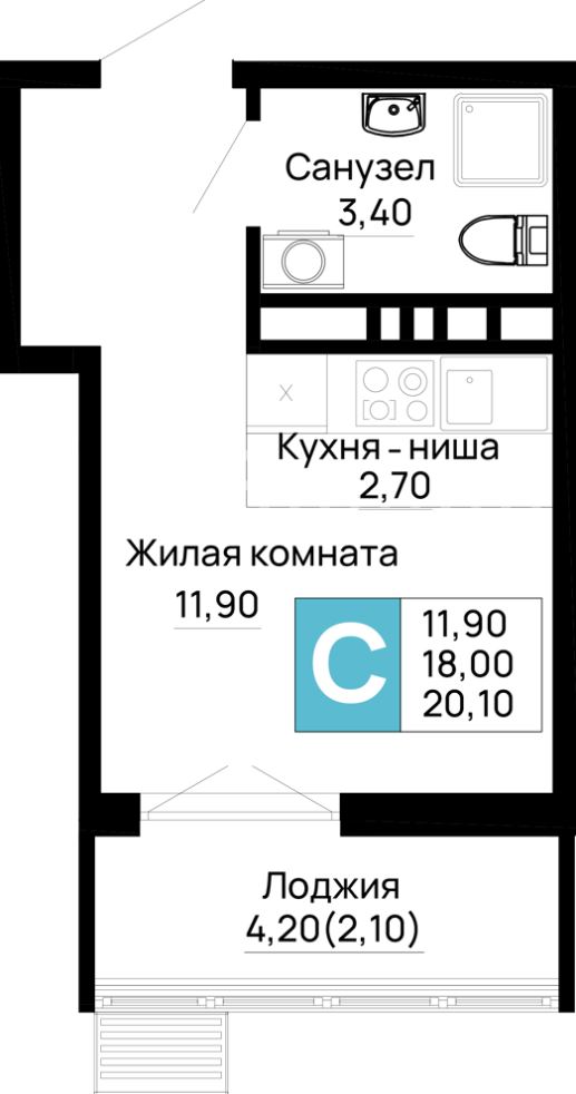 Студия в Очередь 2 Литер 5