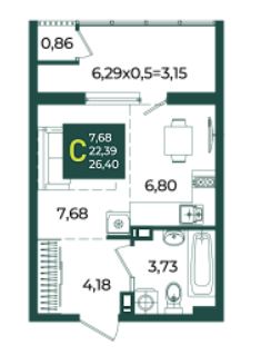 Студия в Дом 10 очередь 3