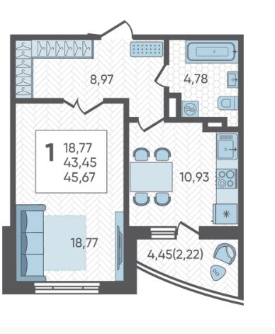 Однокомнатная в Литер 2