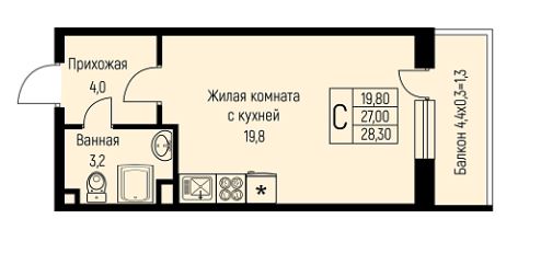 Студия в Литер 14