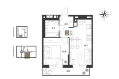 Однокомнатная в Литер 14