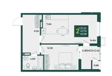Двухкомнатная в Дом 16 очередь 4
