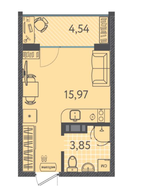 Студия в Литер 7 очередь 2