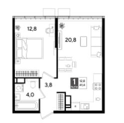 Однокомнатная в Литер 17