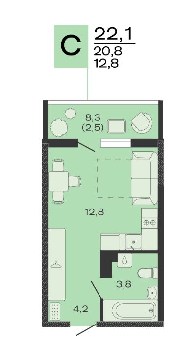 Студия в Литер 1