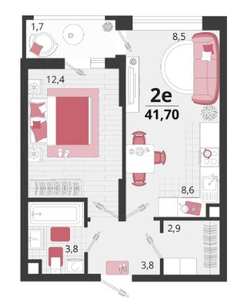 Однокомнатная в Литер 12