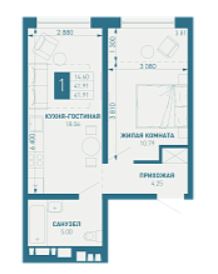 Однокомнатная в Литер 2