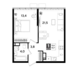 Однокомнатная в Литер 17