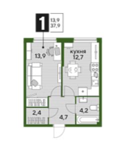 Однокомнатная в Литер 3