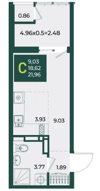Студия в Дом 6 очередь 3
