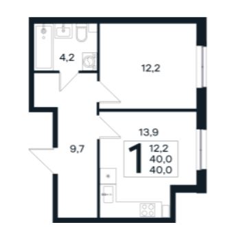 Однокомнатная в Литер 8 очередь 02