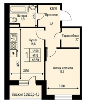 Однокомнатная в Литер 7