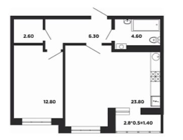Однокомнатная в Литер 12