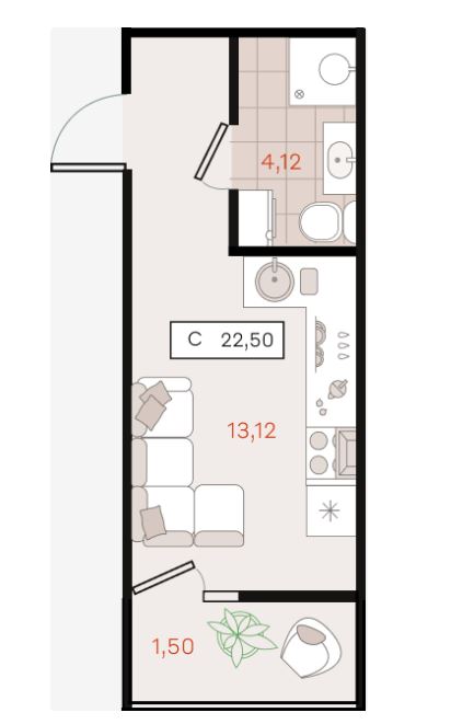 Студия в Литер 7