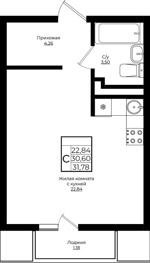 Студия в Литер 1