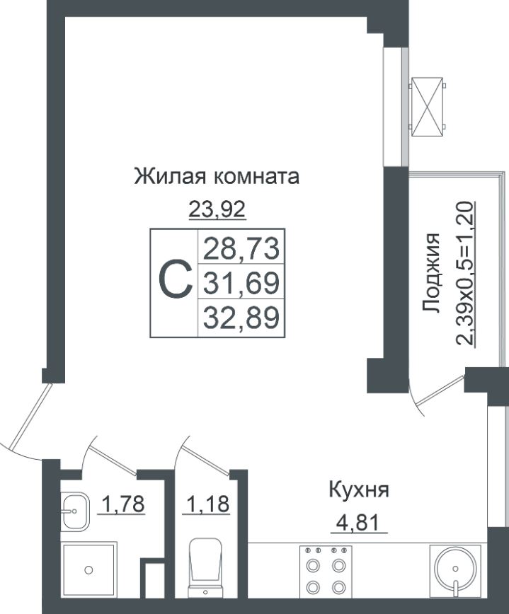 Студия в Литер 7