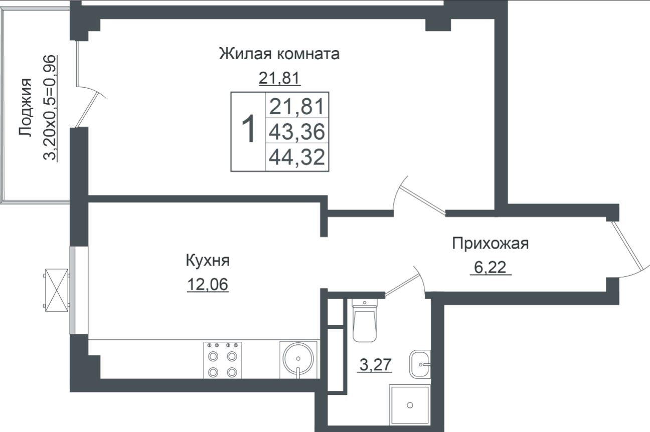 Однокомнатная в Литер 7