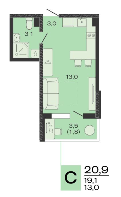 Студия в Литер 1