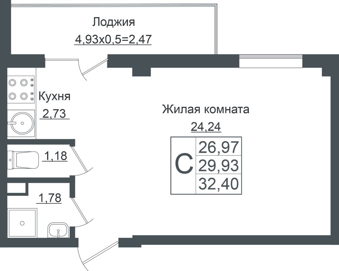 Студия в Литер 7