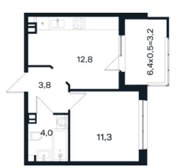 Однокомнатная в Литер 10 очередь 3