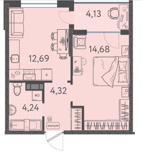 Однокомнатная в Литер 5 очередь 2