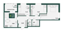 Трехкомнатная в Дом 5 очередь 2