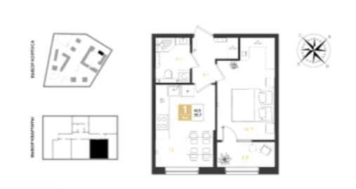 Однокомнатная в Литер 6