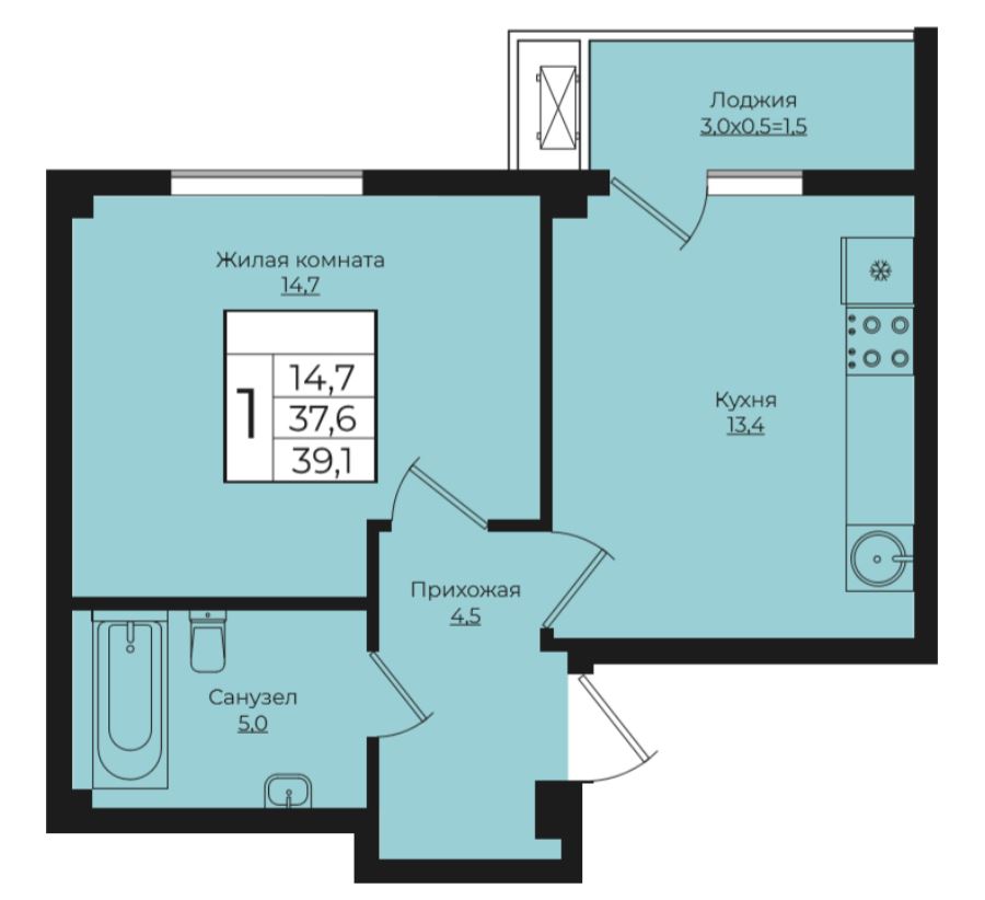 Однокомнатная в Литер 5