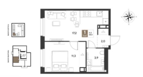 Однокомнатная в Литер 14