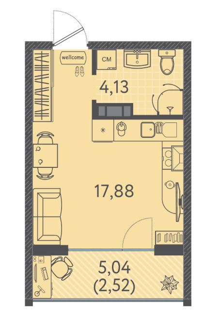 Студия в Литер 4 очередь 2