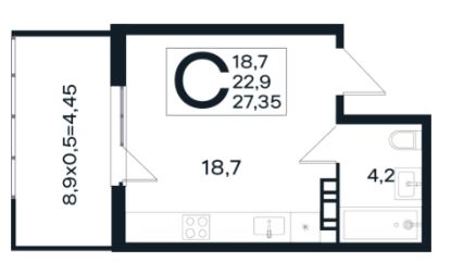 Студия в Литер 8 очередь 02