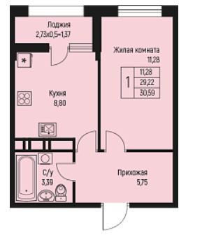 Однокомнатная в Литер 2