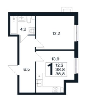 Однокомнатная в Литер 8 очередь 02