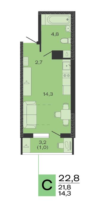 Студия в Литер 3