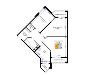 Трехкомнатная в Литер 3