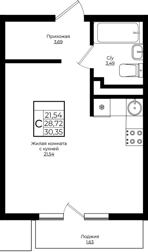 Студия в Литер 1