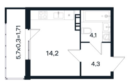 Студия в Литер 11 очередь 3