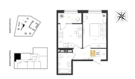 Однокомнатная в Литер 14