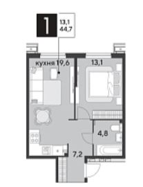 Однокомнатная в Литер 16
