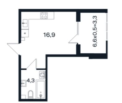 Студия в Литер 12 очередь 3