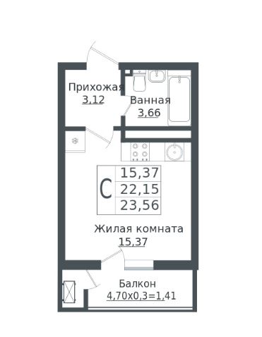Студия в Литер 1
