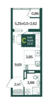 Студия в Дом 10 очередь 3