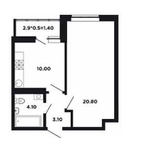 Однокомнатная в Литер 15